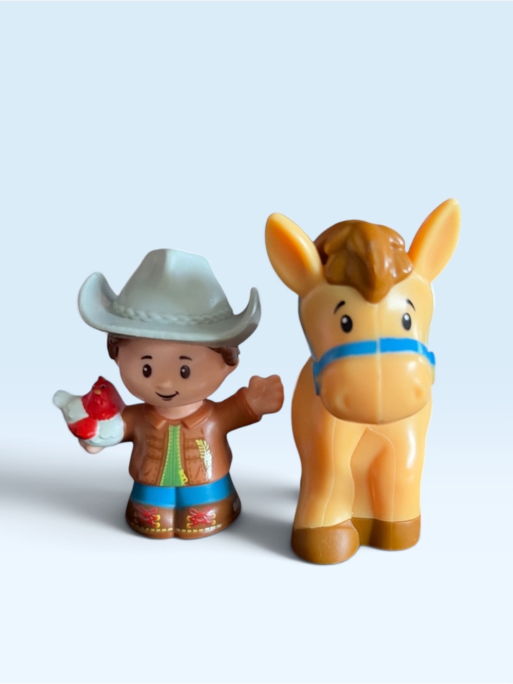 Fisher Price little people Cowboy and Horse Playset - Tan and Blue Creative Duo